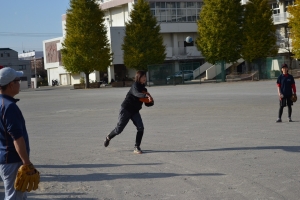ボールの投げ方指導